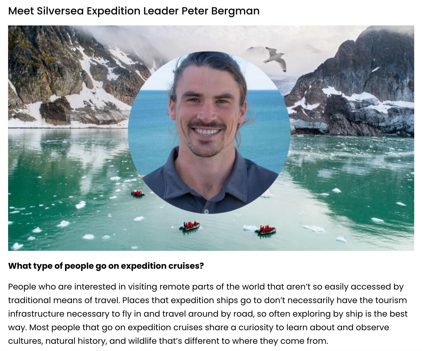 Travel Gossip UK feature: Meet Silversea Expedition Leader Peter Bergman